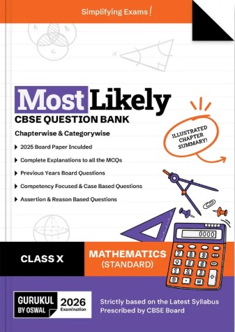 Gurukul By Oswal Maths (Standard) Most Likely CBSE Question Bank Class 10 Exam 2026 